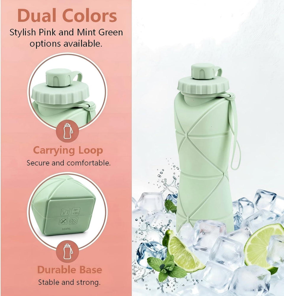 Collapsible Silicone Travel Water Bottle (600ml)