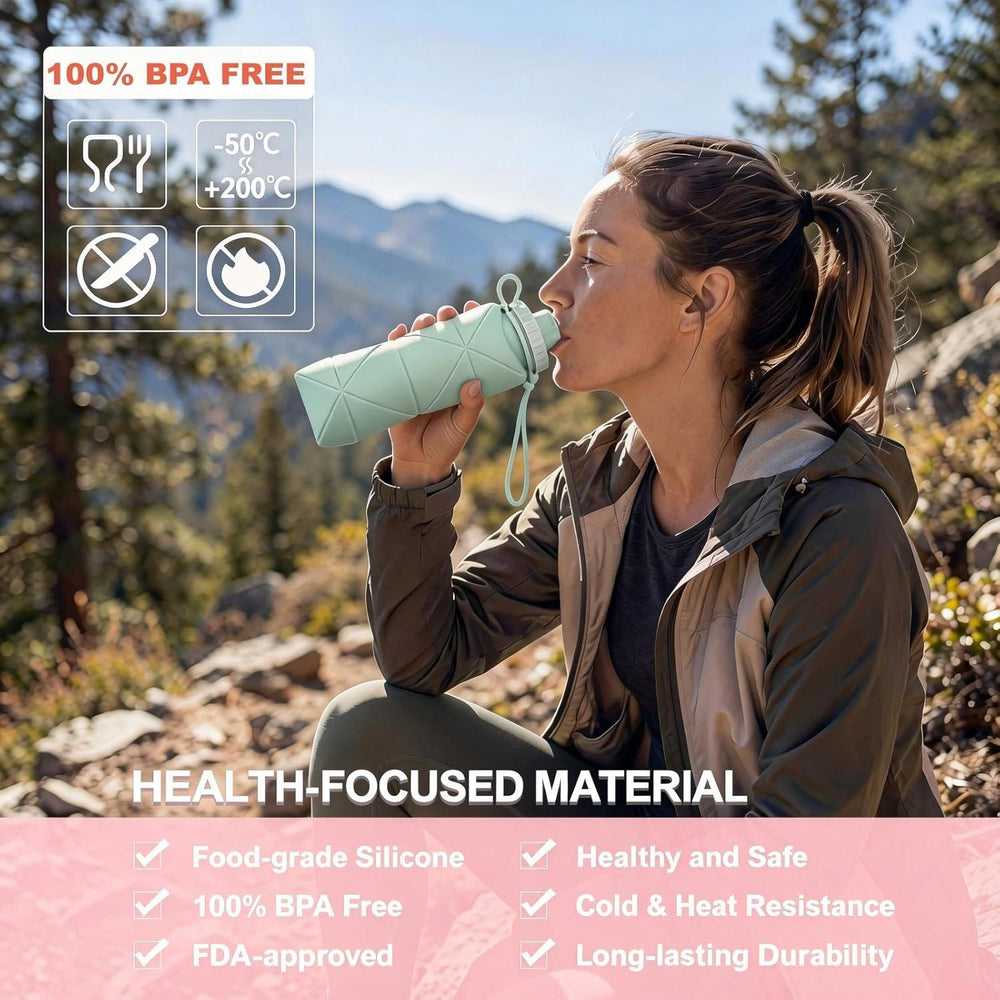 Collapsible Silicone Travel Water Bottle (600ml)