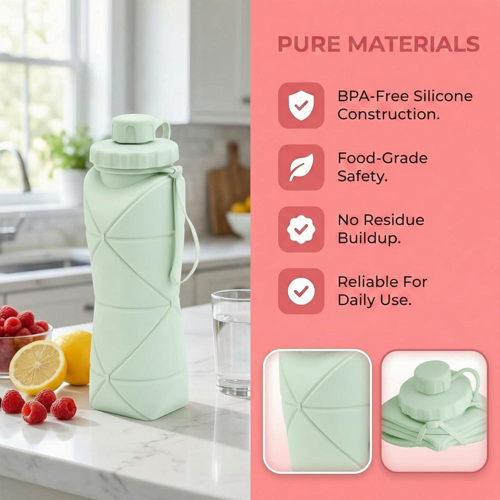 Collapsible Silicone Travel Water Bottle (600ml)