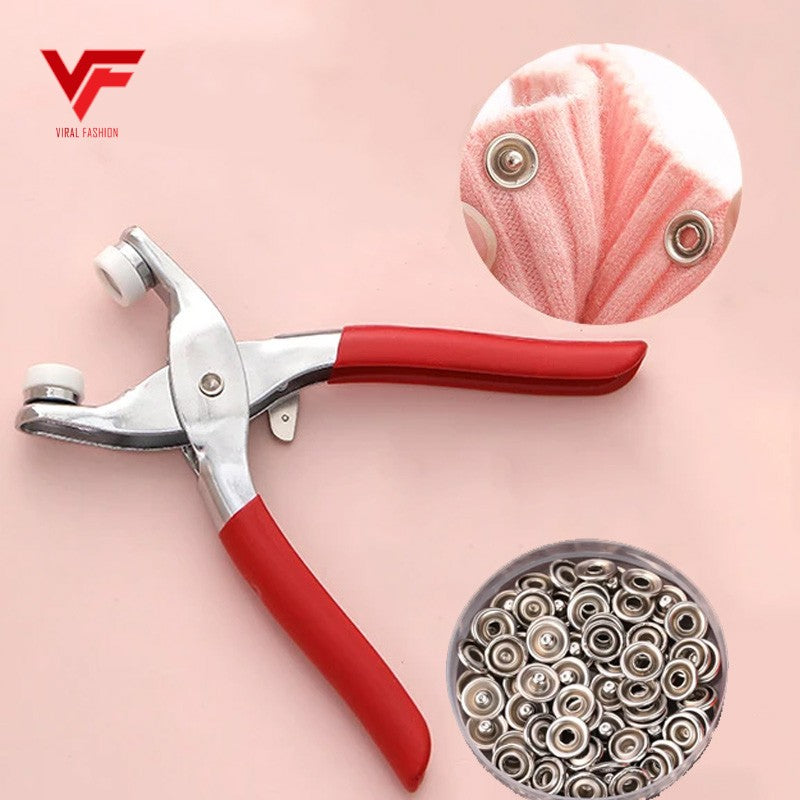 1Pc Plier Tool and 50 Set Metal Snap Button Plier Kit