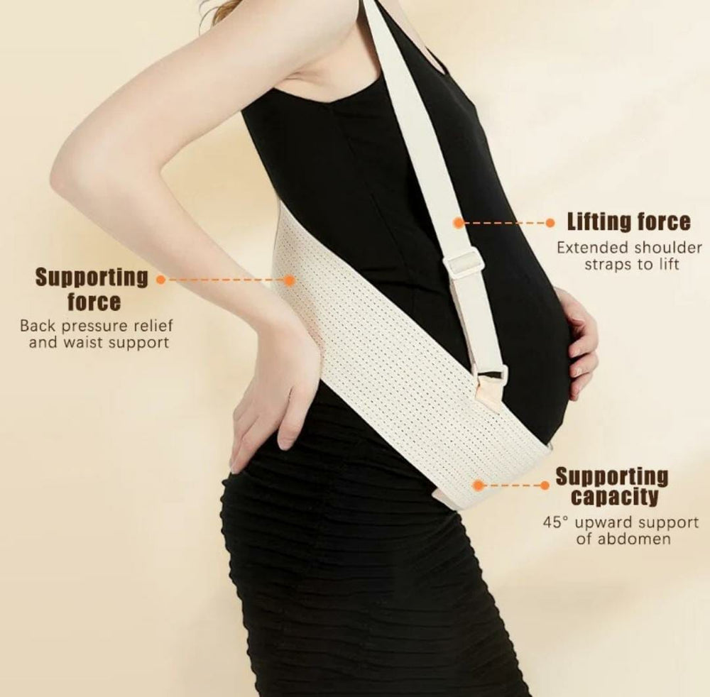 Pregnancy Support Belt with Shoulder Straps – Adjustable Maternity Belly Support Band (Free Size)