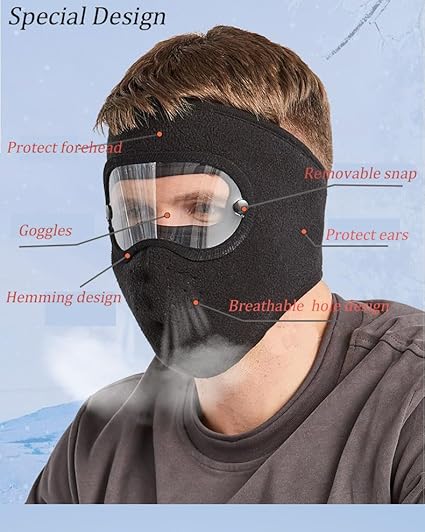 Winter Windproof Full Face Mask with Anti-Fog Goggles