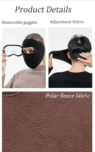 Windproof Full Face Mask with Anti-Fog Goggles & Woolen Knee Warmers – Winter Outdoor Protection Set