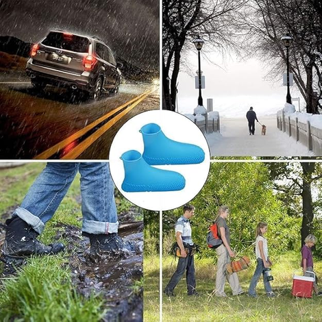 (Pair) Waterproof Shoe Covers - Reusable Silicone Shoes Covers For Rain (Random Color) -size L/M
