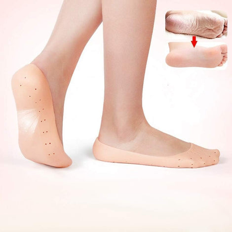 Full Heel Silicone Gel Anti-Crack Socks – Moisturising Heel Pain Relief Sleeves (1 Pair)