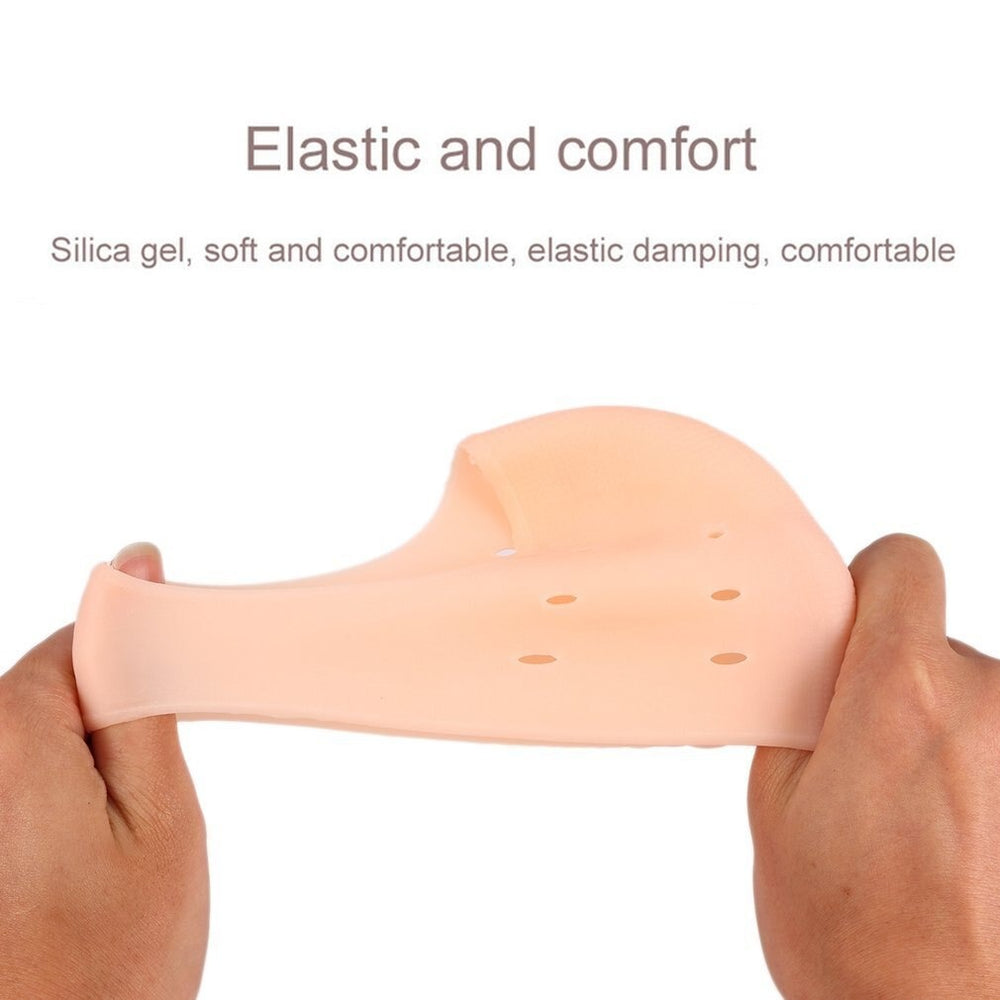 Silicone Half Heel Pain Relief & Anti-Crack Gel Sleeves – Moisturizing Heel Protectors (1 Pair)