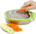 3-in-1 Cheese Grater with Storage Container – Multi-Blade Vegetable & Fruit Slicer
