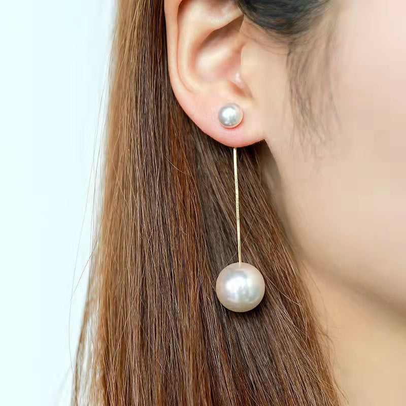 AWJ-157 Elegant Pearl Hanging Korean Earrings – Stylish Lightweight Fashion Jewelry for Women
