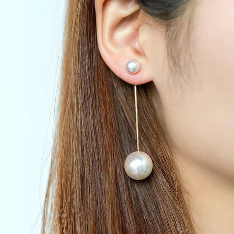 AWJ-157 Elegant Pearl Hanging Korean Earrings – Stylish Lightweight Fashion Jewelry for Women