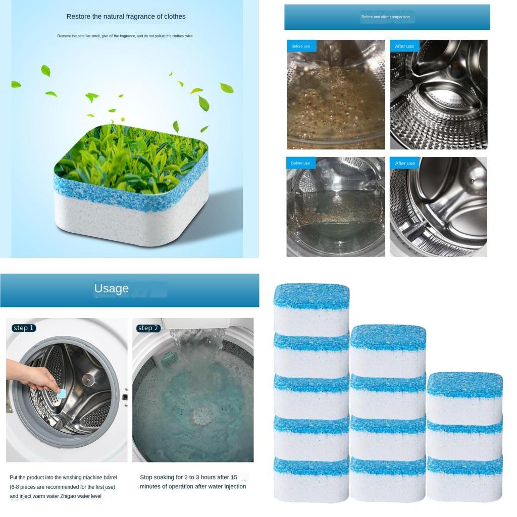 Washing Machine Cleaner Detergent Tablets – Effervescent Deep Cleaning Tablets