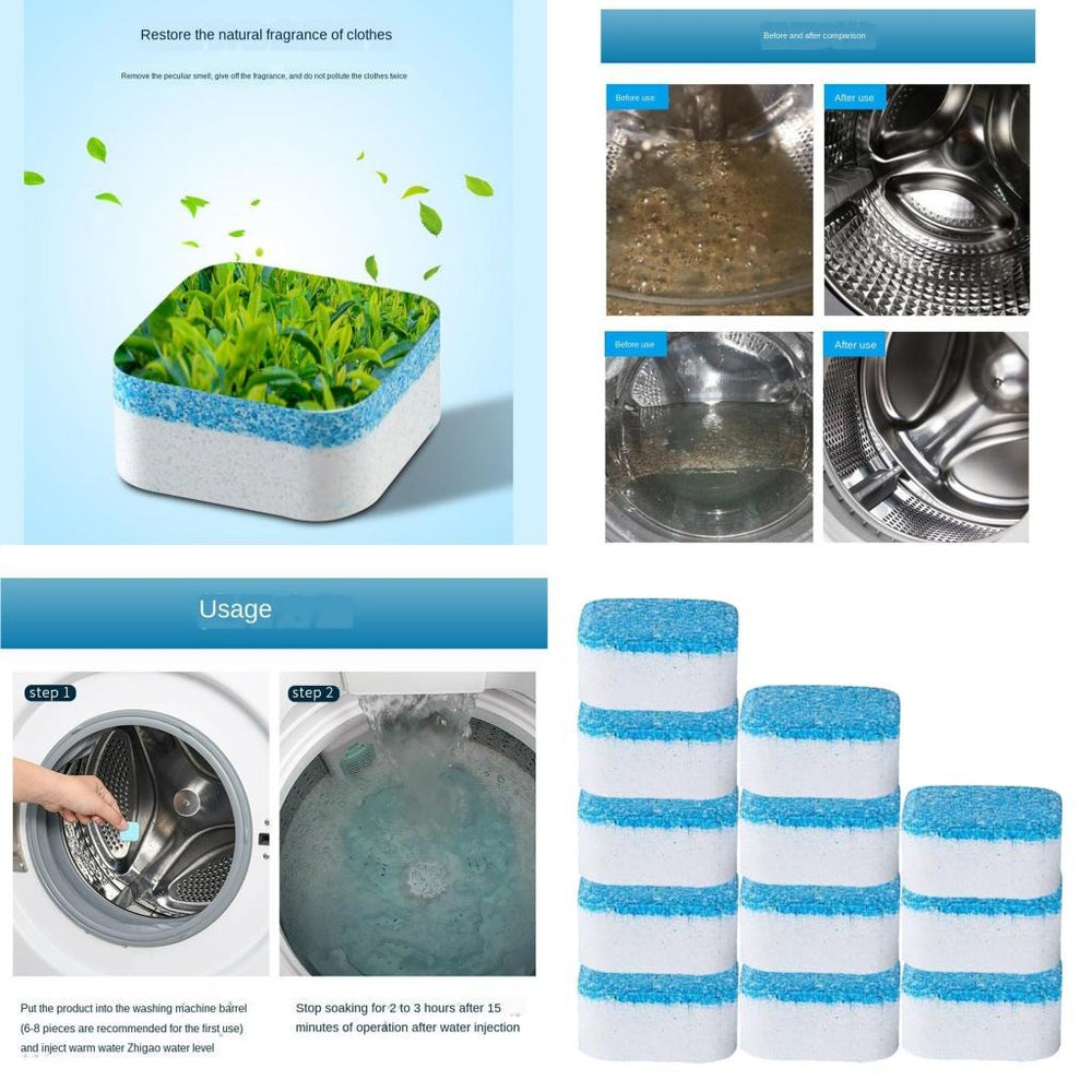 12 Pcs Washing machine detergent cleaner deep cleaning tablets