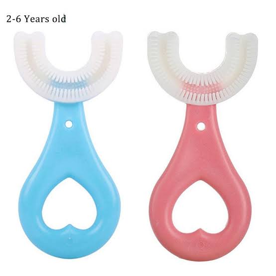 360° U-Shaped Baby Toothbrush – Soft Silicone Training Toothbrush for Kids