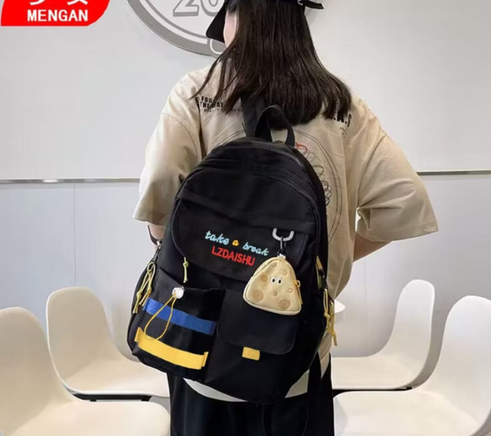 Stylish Backpack with Detachable Mouse Coin Purse – Multi-Purpose School & Travel Bag