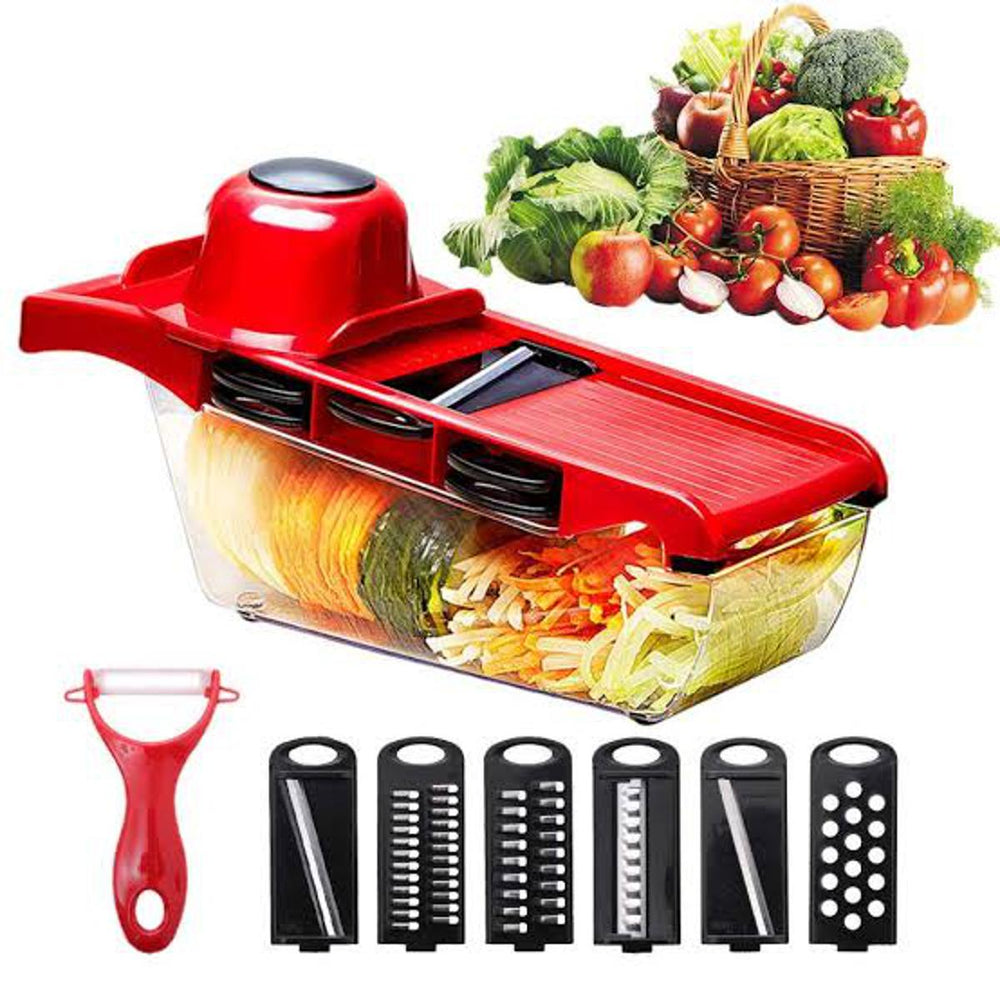 10-in-1 Mandoline Slicer Vegetable Cutter – Multifunction Food Chopper with Stainless Steel Blades