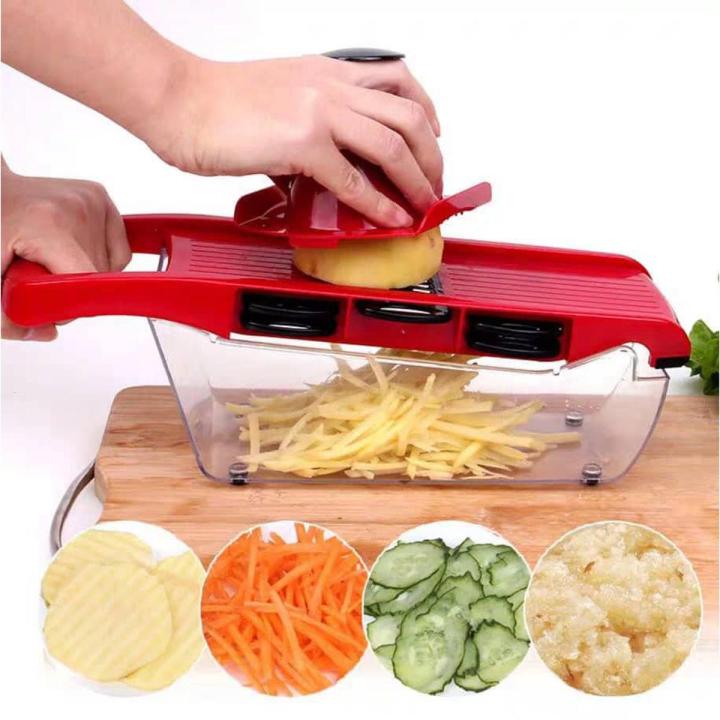 10-in-1 Mandoline Slicer Vegetable Cutter – Multifunction Food Chopper with Stainless Steel Blades