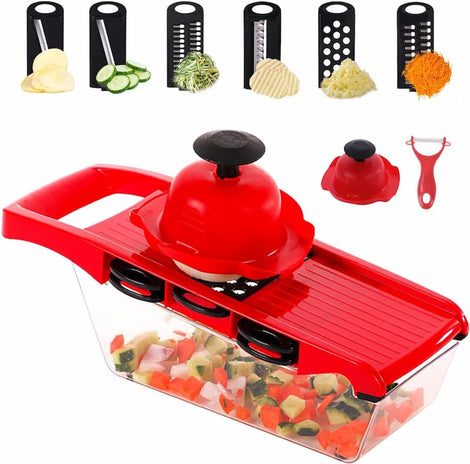 10-in-1 Mandoline Slicer Vegetable Cutter – Multifunction Food Chopper with Stainless Steel Blades