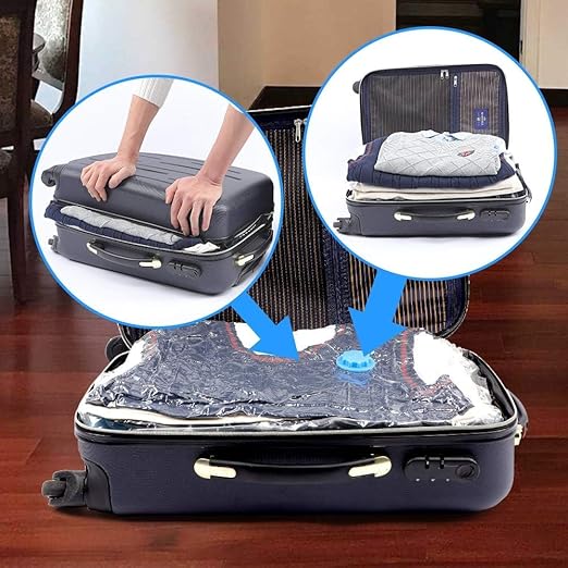 5 Pcs Vacuum Seal Storage Bags with Hand Pump – Space Saving Compression Bags