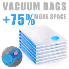 5 Pcs Vacuum Seal Storage Bags with Hand Pump – Space Saving Compression Bags