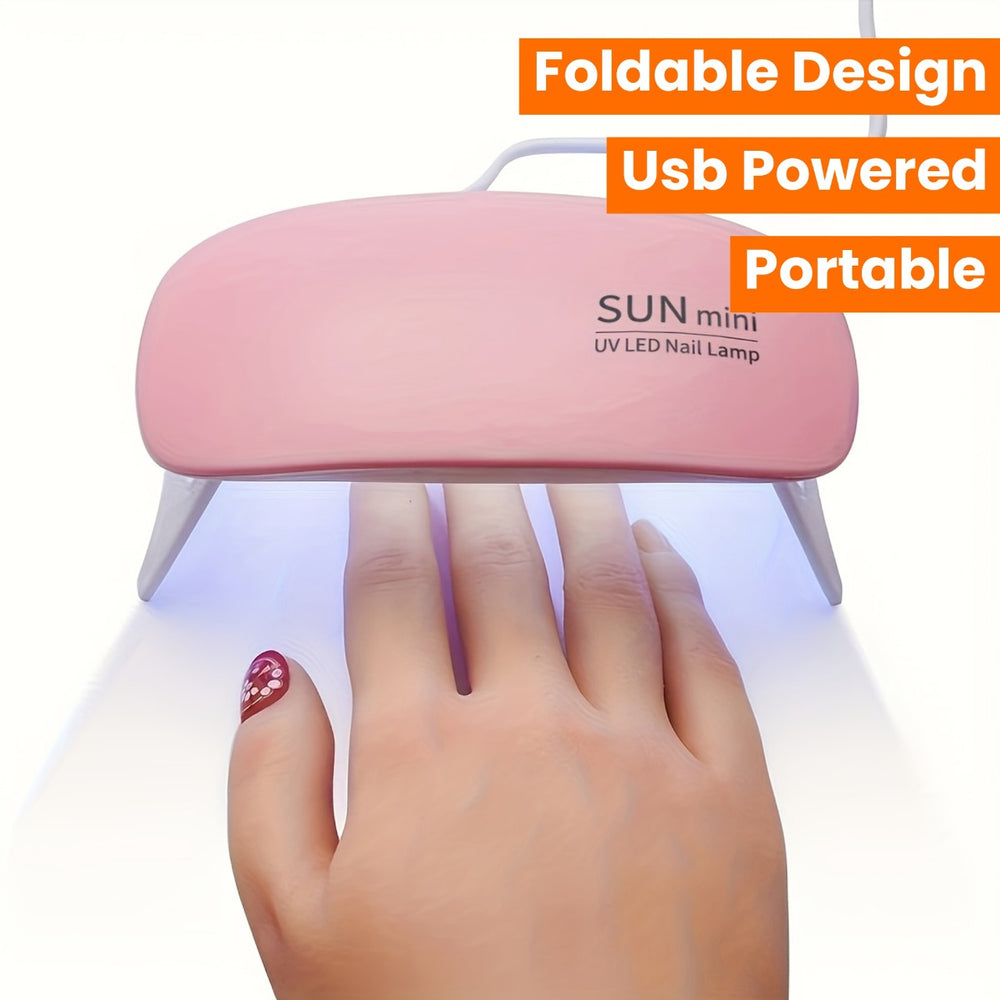 UV LED Nail Lamp 6W with Timer – Mini Portable Nail Dryer for Gel Polish