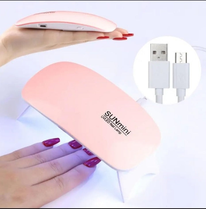 UV LED Nail Lamp 6W with Timer – Mini Portable Nail Dryer for Gel Polish