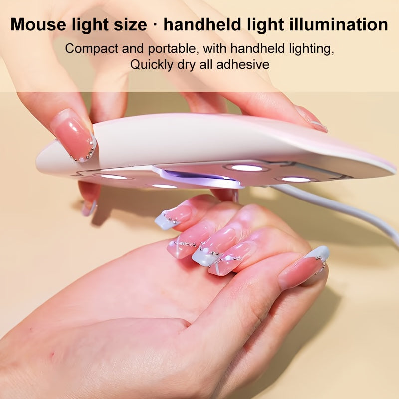 UV LED Nail Lamp 6W with Timer – Mini Portable Nail Dryer for Gel Polish