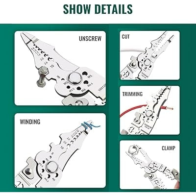 3-in-1 Heavy Duty Electrical Wire Stripper & Crimper Pliers