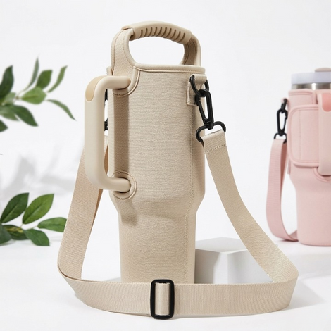 Portable 40oz Tumbler Carry Bag with Adjustable Shoulder Strap | Random Color
