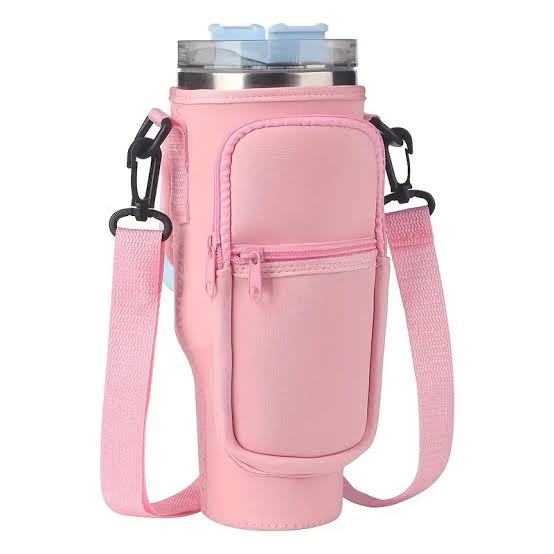 Portable 40oz Tumbler Carry Bag with Adjustable Shoulder Strap | Random Color