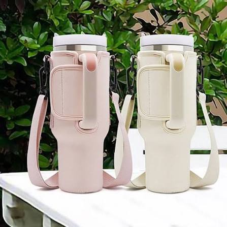 Portable 40oz Tumbler Carry Bag with Adjustable Shoulder Strap | Random Color