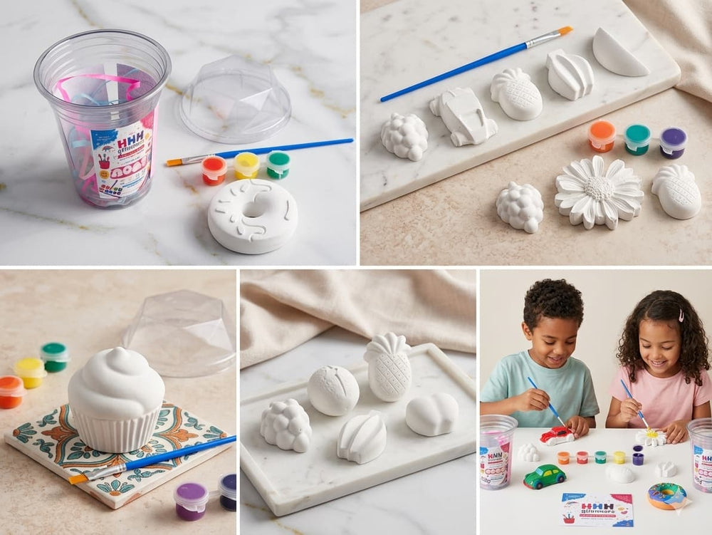 DIY Paint Kit for Kids – Plaster Painting Craft Set with Unpainted Figures