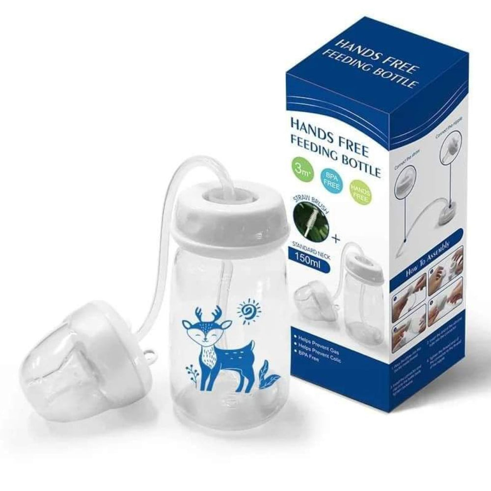 Hands-Free Baby Feeder Bottle 150ml – BPA-Free Anti-Colic Feeding Bottle