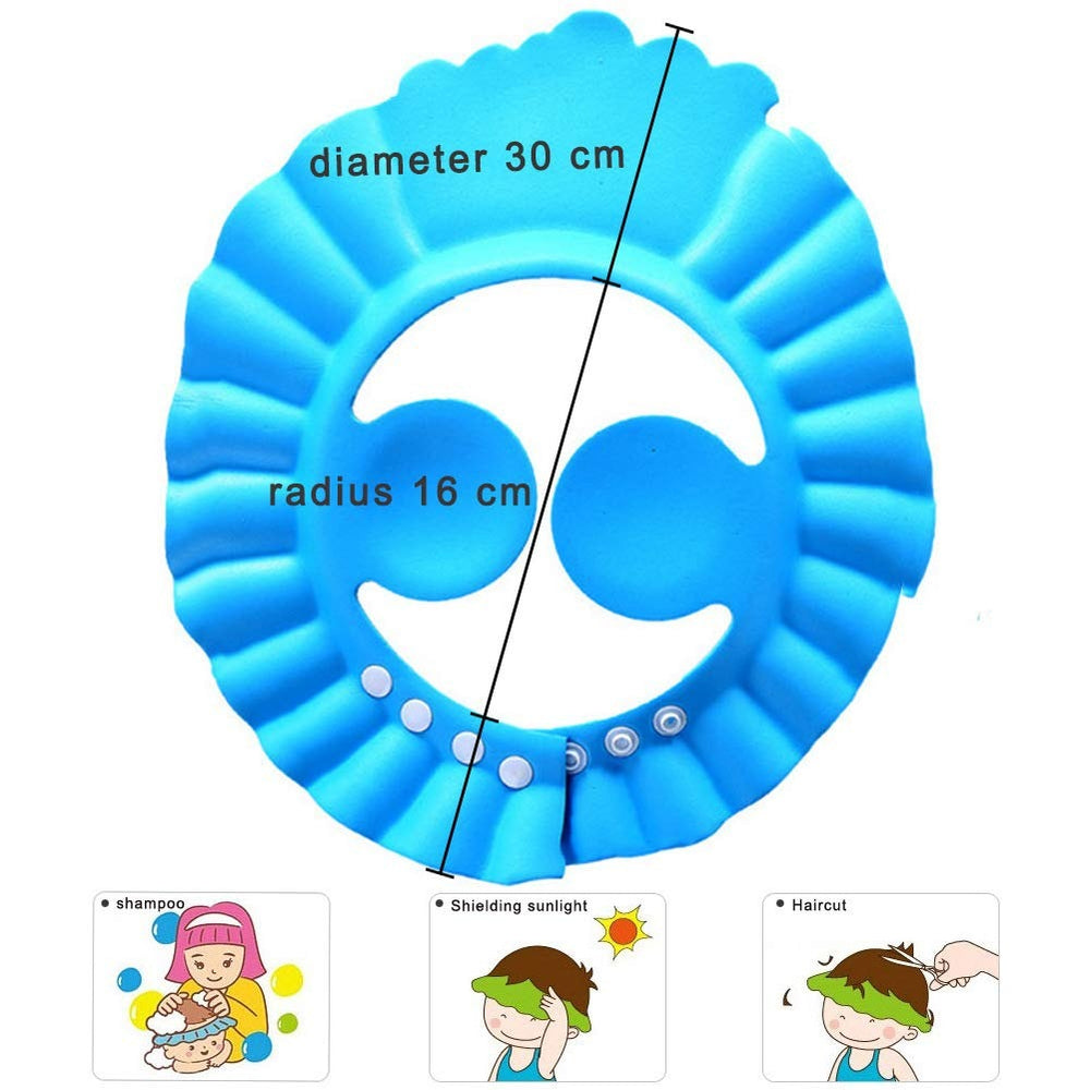 Baby Shower Cap with Stopper – Adjustable Silicone Shampoo Bath Cap for Kids
