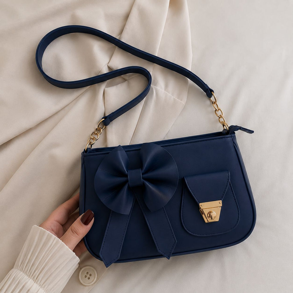 Bella Bow Shoulder Bag for Women – Fashion Mini Handbag with Decorative Bow Design