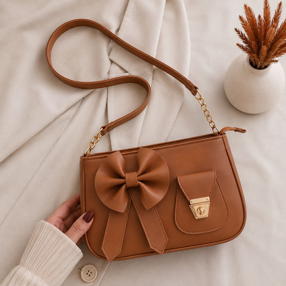 Bella Bow Shoulder Bag for Women – Fashion Mini Handbag with Decorative Bow Design