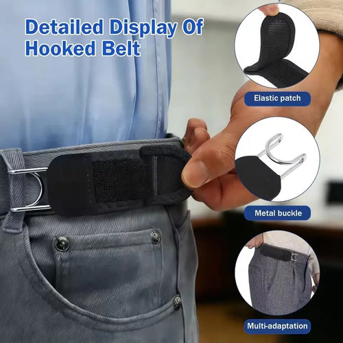 Adjustable Buckleless Elastic Waist Belt – Invisible Stretch Belt for Men & Women