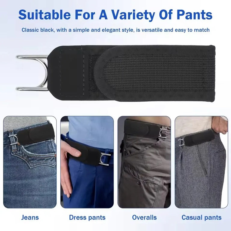 Adjustable Buckleless Elastic Waist Belt – Invisible Stretch Belt for Men & Women