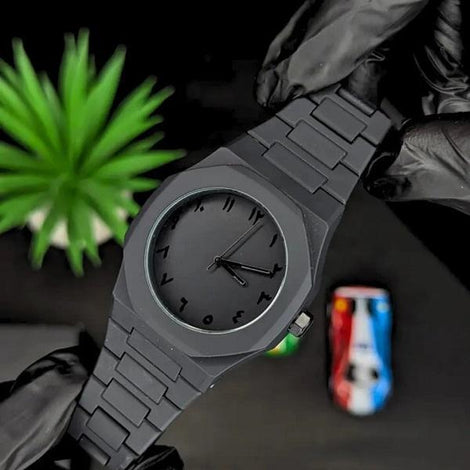 AURA Full Black Quartz Analog Watch – Premium Lightweight Watch for Men & Boys