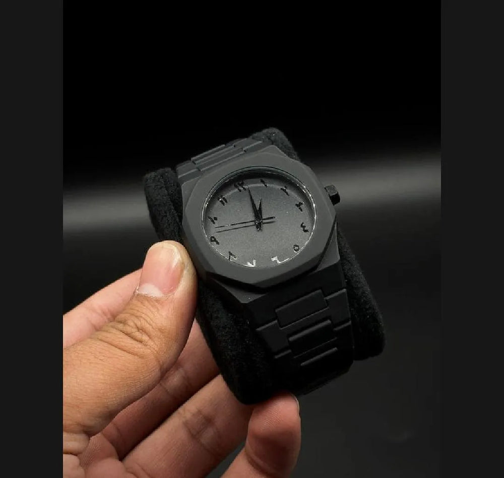 AURA Full Black Quartz Analog Watch – Premium Lightweight Watch for Men & Boys
