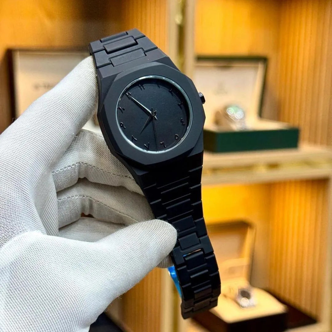 AURA Full Black Quartz Analog Watch – Premium Lightweight Watch for Men & Boys