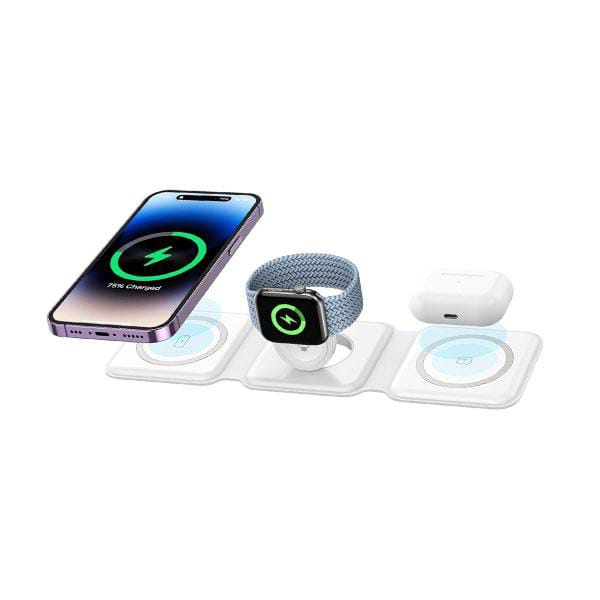 3 In 1 15W Fast Magnetic Wireless Charging Pad For Phone, AirPods & Smartwatch