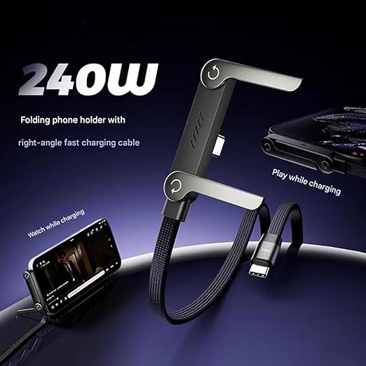 240W 2-In-1 Data Cable With Stand | 1.5 Meter C To C USB Data Cable