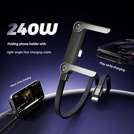 240W 2-In-1 Data Cable With Stand | 1.5 Meter C To C USB Data Cable
