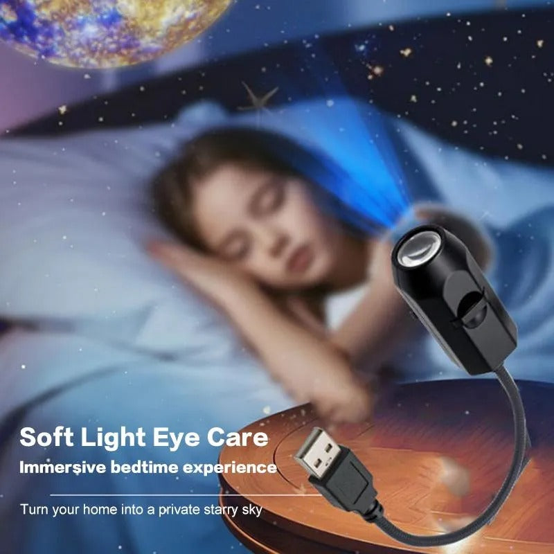 6-in-1 USB Moon & Earth Projection Atmosphere Lamp