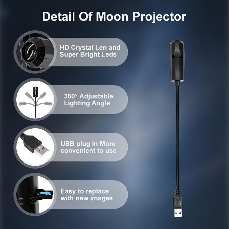 6-in-1 USB Moon & Earth Projection Atmosphere Lamp