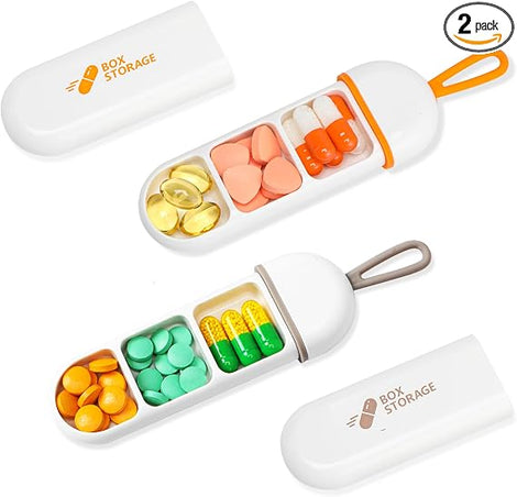 Portable Pill Organizer Case – 3 Compartment Waterproof Medicine Storage Box