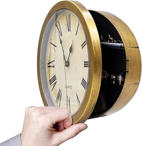 Hidden Wall Clock Safe – Secret Storage Clock with Concealed Shelf for Cash, Jewelry & Keys