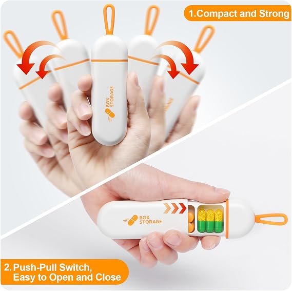 Portable Pill Organizer Case – 3 Compartment Waterproof Medicine Storage Box