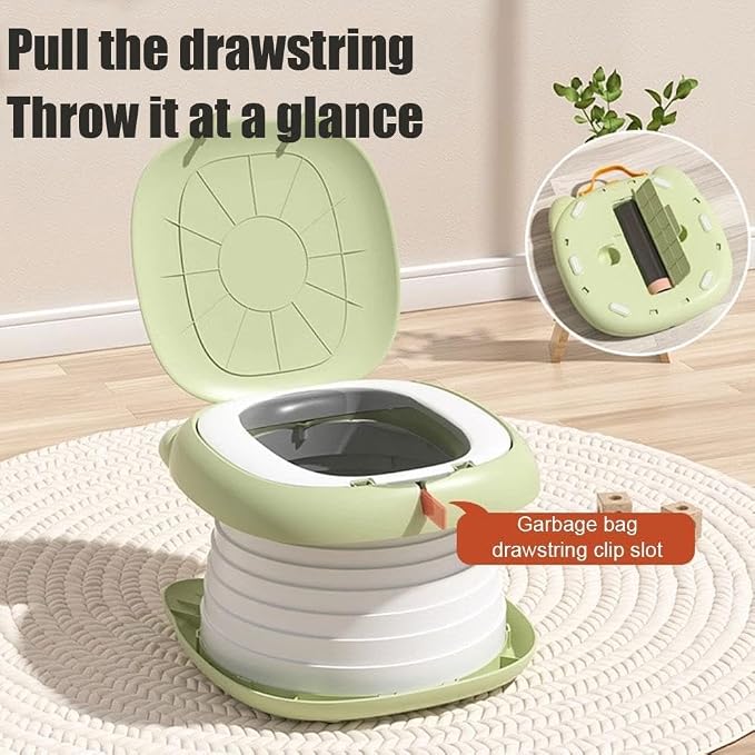 Portable Foldable Kids Potty Training Toilet Seat – Travel Potty with Removable Container