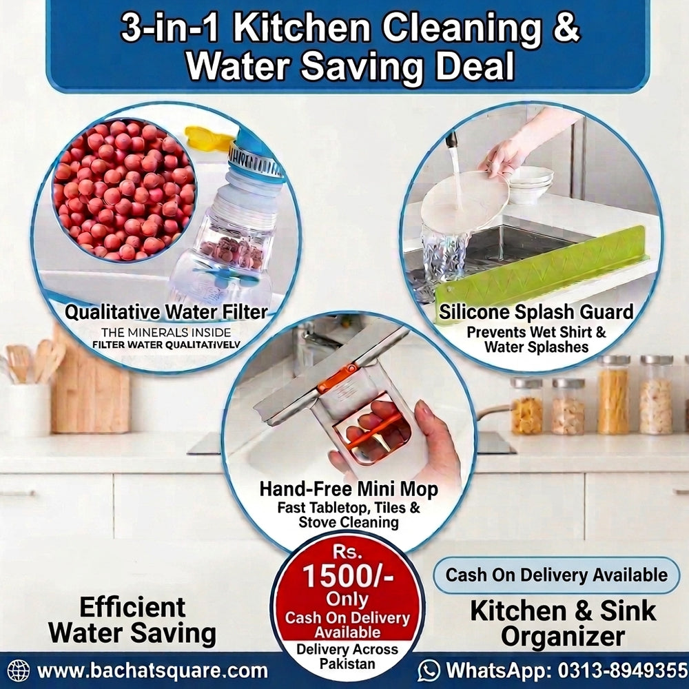 3-in-1 Kitchen Cleaning & Water-Saving Combo Deal