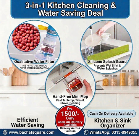 3-in-1 Kitchen Cleaning & Water-Saving Combo Deal